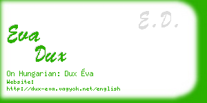eva dux business card